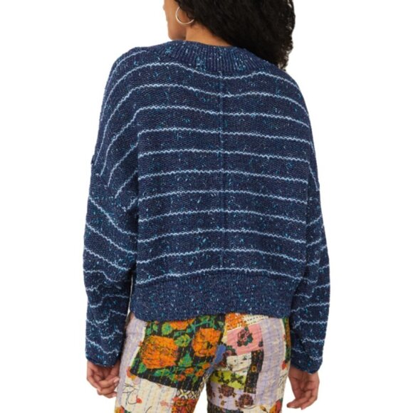 Free People 'Starlight' Striped Pullover Sweater, Blue Star Combo - Picture 2 of 2